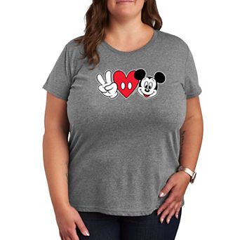 Disney's Mickey Mouse Plus Size Peace Love Graphic Tee