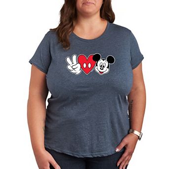 Disney's Mickey Mouse Plus Size Peace Love Graphic Tee