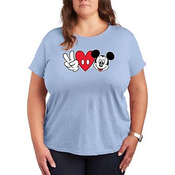 Disney's Mickey Mouse Plus Size Peace Love Graphic Tee