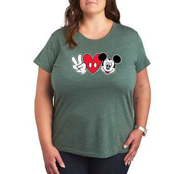 Disney's Mickey Mouse Plus Size Peace Love Graphic Tee