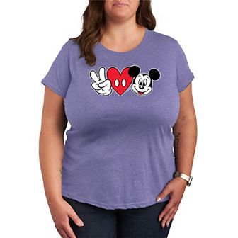 Disney's Mickey Mouse Plus Size Peace Love Graphic Tee