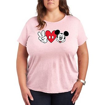 Disney's Mickey Mouse Plus Size Peace Love Graphic Tee