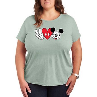 Disney's Mickey Mouse Plus Size Peace Love Graphic Tee