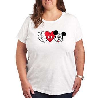 Disney's Mickey Mouse Plus Size Peace Love Graphic Tee