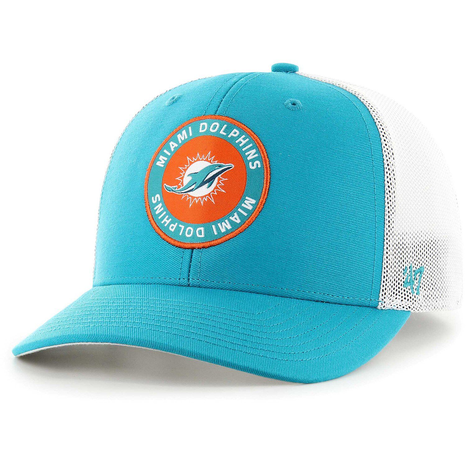 Youth Mitchell & Ness Aqua Miami Dolphins Retrodome Precurved