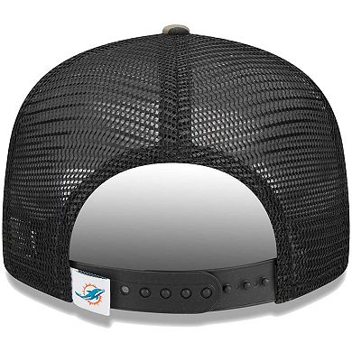 Youth New Era Camo Miami Dolphins Main Trucker 9FIFTY Snapback Hat