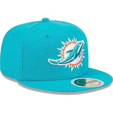 Youth New Era Aqua Miami Dolphins Main 59FIFTY Fitted Hat