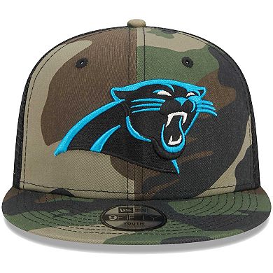 Youth New Era Camo Carolina Panthers Main Trucker 9FIFTY Snapback Hat