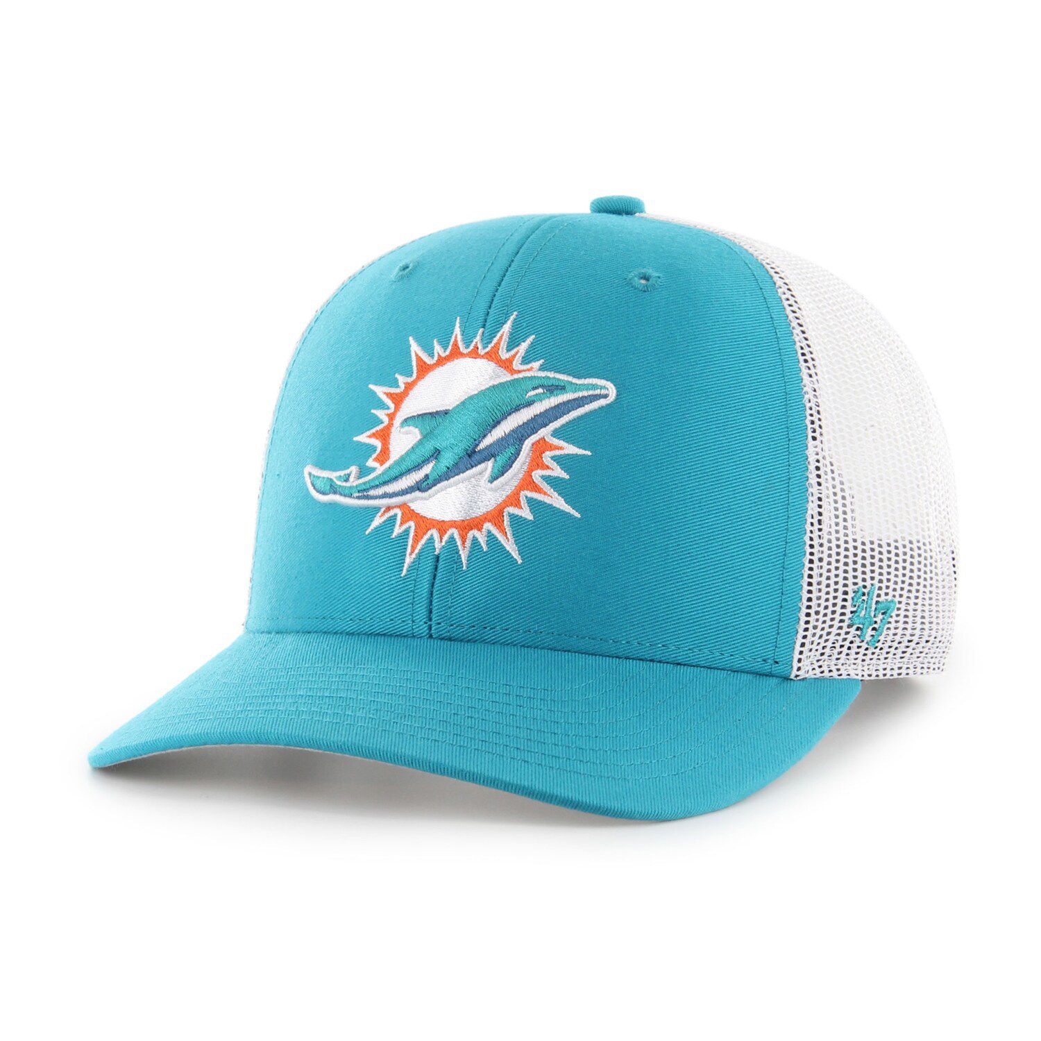 Miami Dolphins Mitchell & Ness Youth Times Up Precurved Trucker