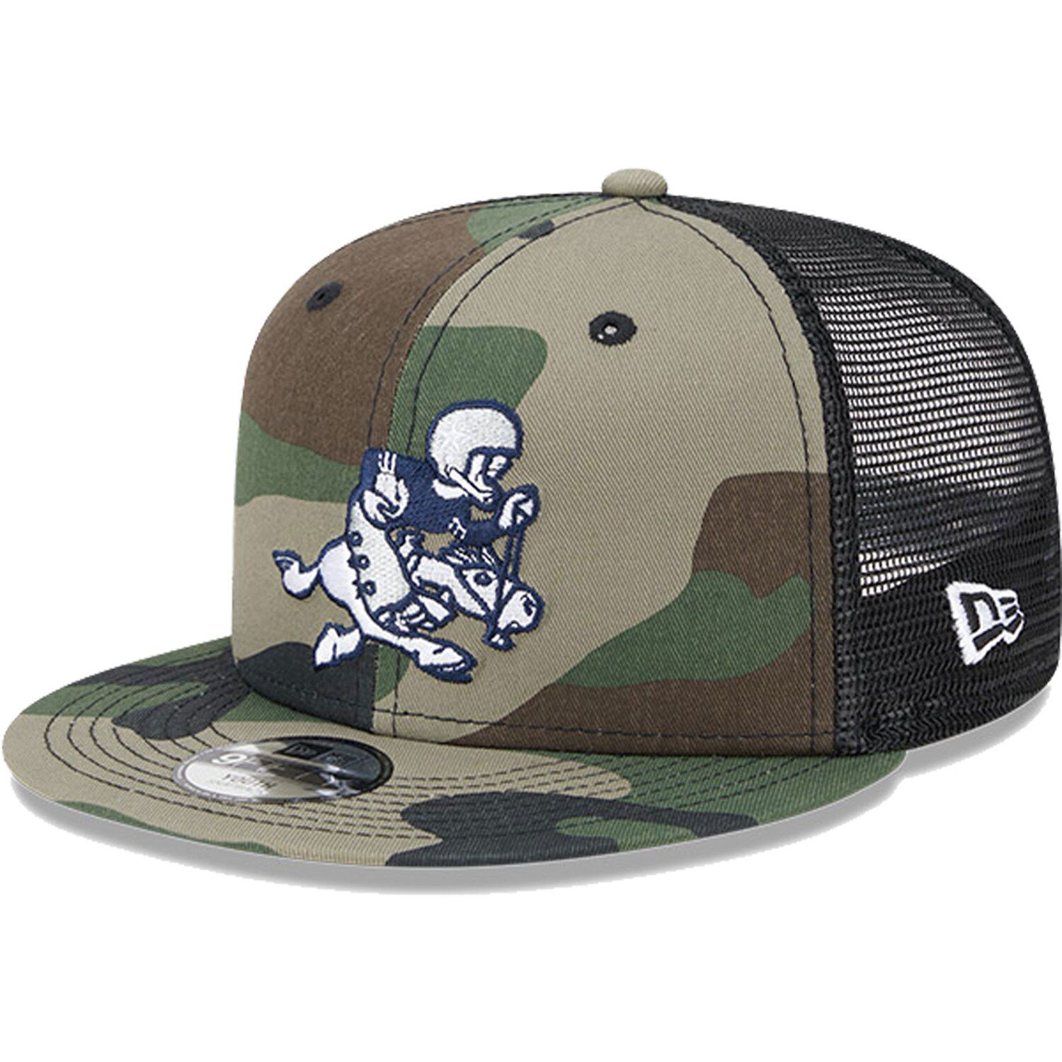 VINTAGE Dallas Cowboys Hat Adult Blue White Logo Green Camo