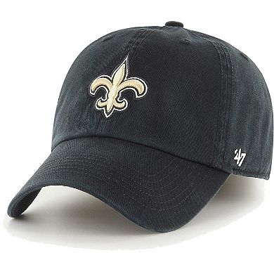 Men's '47 Black New Orleans Saints Franchise Logo Adjustable Hat