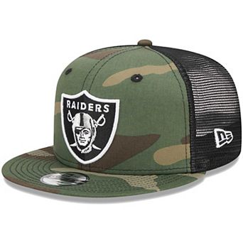 Youth New Era Camo Las Vegas Raiders Main Trucker 9FIFTY Snapback Hat