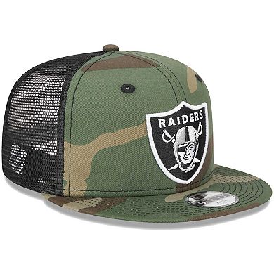 Youth New Era Camo Las Vegas Raiders Main Trucker 9FIFTY Snapback Hat