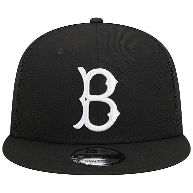 Men's New Era Black Brooklyn Dodgers Cooperstown Collection Trucker 9FIFTY Snapback Hat