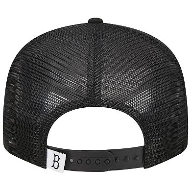 Men's New Era Black Brooklyn Dodgers Cooperstown Collection Trucker 9FIFTY Snapback Hat