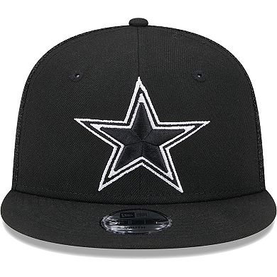 Youth New Era Black Dallas Cowboys Main B-Dub 9FIFTY Trucker Adjustable Hat