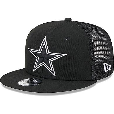 Youth New Era Black Dallas Cowboys Main B-Dub 9FIFTY Trucker Adjustable Hat
