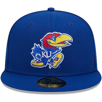 Men's New Era Royal Kansas Jayhawks Evergreen 59FIFTY Fitted Hat