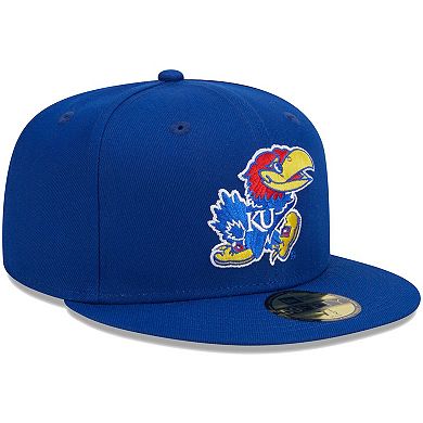 Men's New Era Royal Kansas Jayhawks Evergreen 59FIFTY Fitted Hat