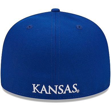 Men's New Era Royal Kansas Jayhawks Evergreen 59FIFTY Fitted Hat