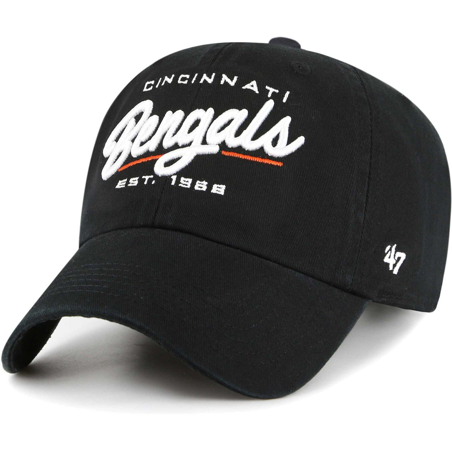 '47 Men's Black Cincinnati Bengals Clean Up Legacy Adjustable Hat