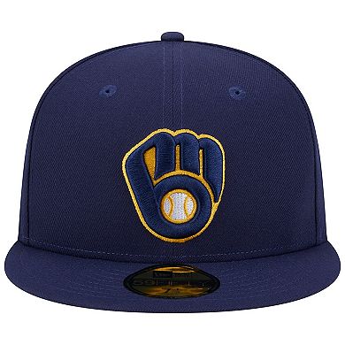 Men's New Era Navy Milwaukee Brewers 50th Anniversary Team Color ...