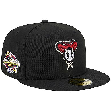 Men's New Era Black Arizona Diamondbacks Alternate Logo 2001 World Series Team Color 59FIFTY Fitted Hat