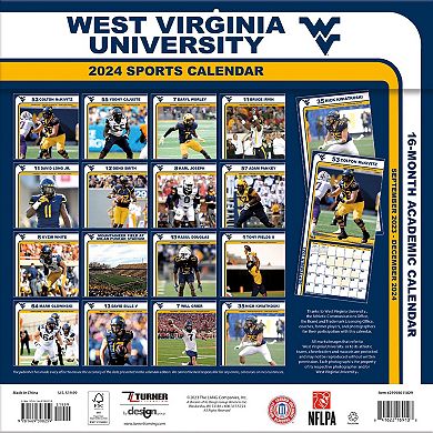 West Virginia Mountaineers 2024 12'' x 12'' Team Wall Calendar