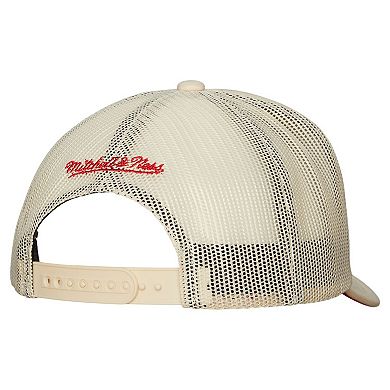 Men's Mitchell & Ness Cream Atlanta Braves Cooperstown Collection Evergreen Adjustable Trucker Hat