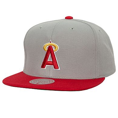 Men's Mitchell & Ness Gray California Angels 1989-1992 Cooperstown Collection Away Snapback Hat