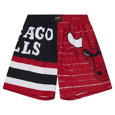 Men's Mitchell & Ness Red/Black Chicago Bulls Jumbotron 3.0 Shorts