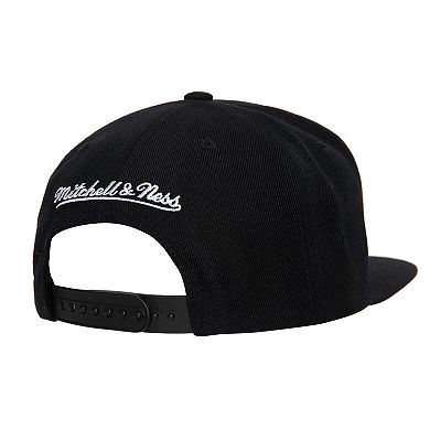 Men's Mitchell & Ness Black Golden State Warriors Hardwood Classics MVP Team Script 2.0 Snapback Hat
