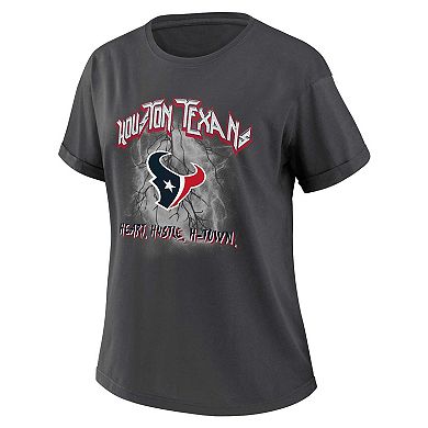 Women's WEAR by Erin Andrews Charcoal Houston Texans Boyfriend T-Shirt