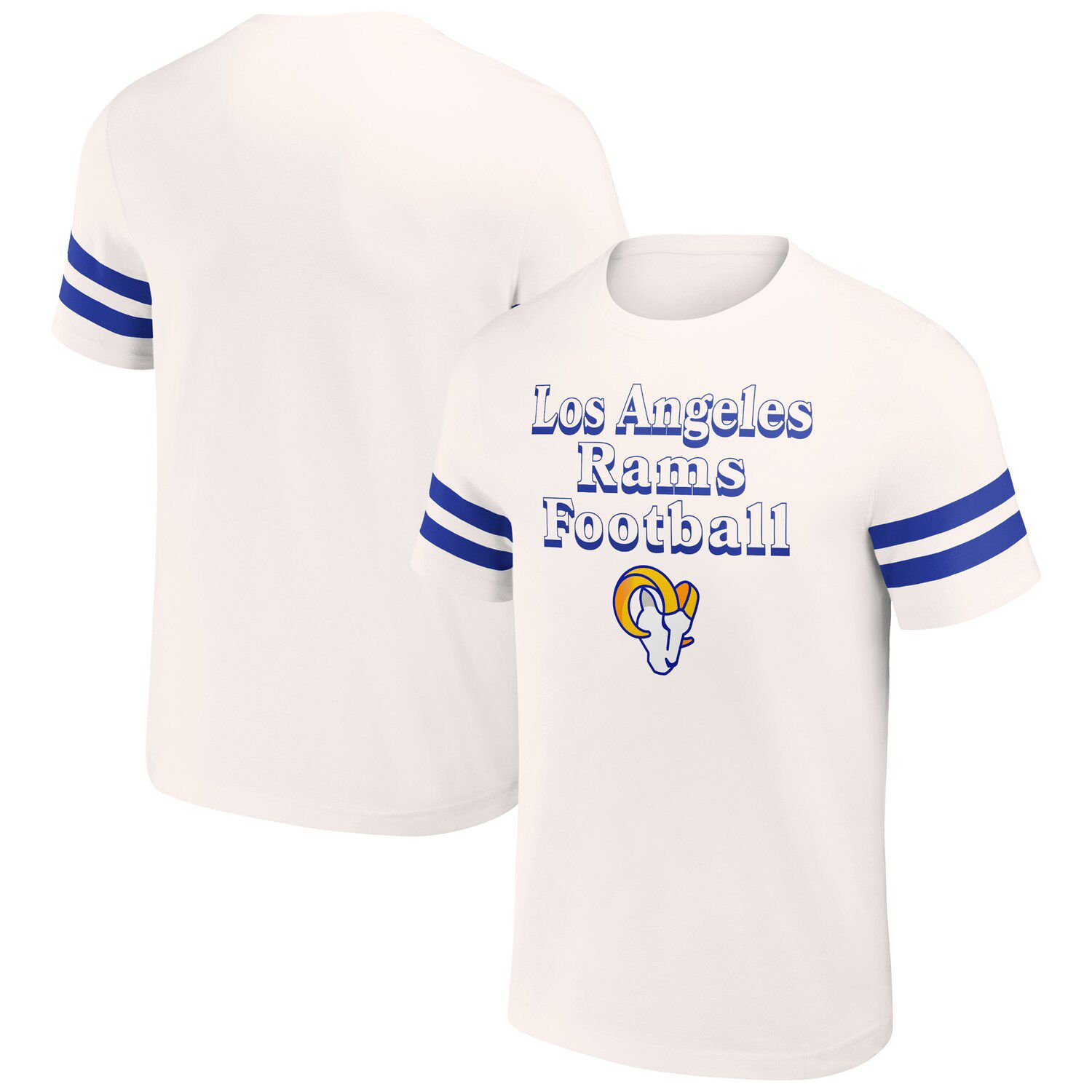 Junk Food Clothing x NFL - Los Angeles Rams - Team Helmet - Boys and Girls Short Sleeve Fan Shirt - Size Small