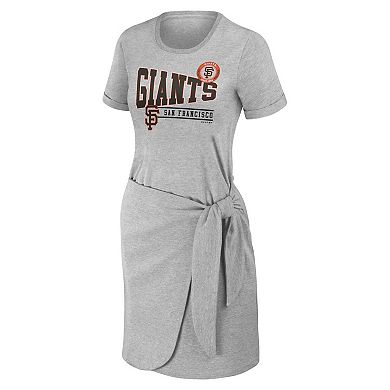 Women's WEAR by Erin Andrews Heather Gray San Francisco Giants Knotted T-Shirt Dress