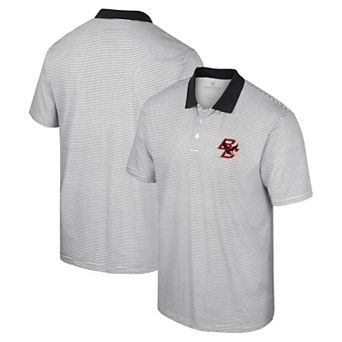 Men's Colosseum White Boston College Eagles Print Stripe Polo