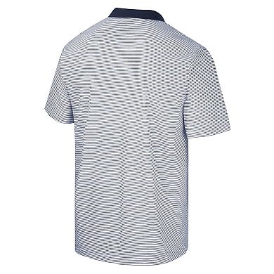 Men's Colosseum White/Navy Illinois Fighting Illini Print Stripe Polo