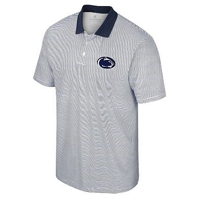 Men's Colosseum White Penn State Nittany Lions Print Stripe Polo