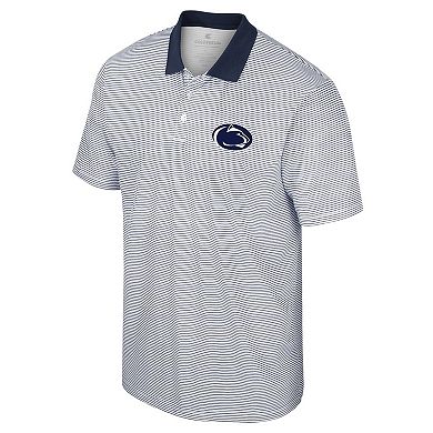 Men's Colosseum White Penn State Nittany Lions Print Stripe Polo