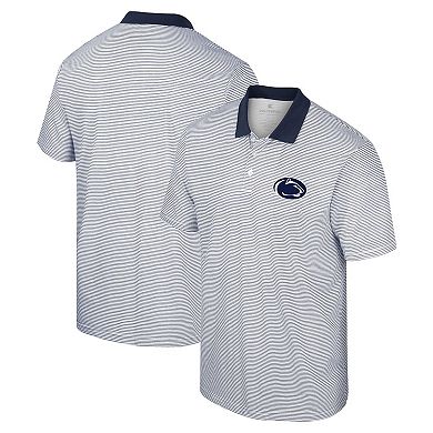 Men's Colosseum White Penn State Nittany Lions Print Stripe Polo