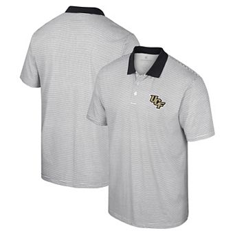 Men's Colosseum White/Black UCF Knights Print Stripe Polo