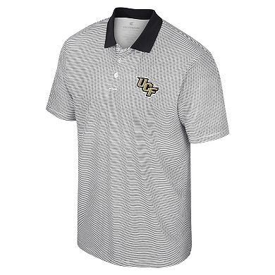 Men's Colosseum White/Black UCF Knights Print Stripe Polo