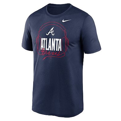 Men's Nike  Navy Atlanta Braves Headphones Hometown Legend Performance T-Shirt