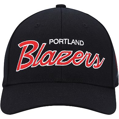 Men's Mitchell & Ness Black Portland Trail Blazers MVP Team Script 2.0 Stretch Snapback Hat