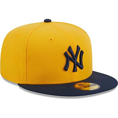 Men's New Era Gold New York Yankees Two-Tone Color Pack 59FIFTY Fitted Hat