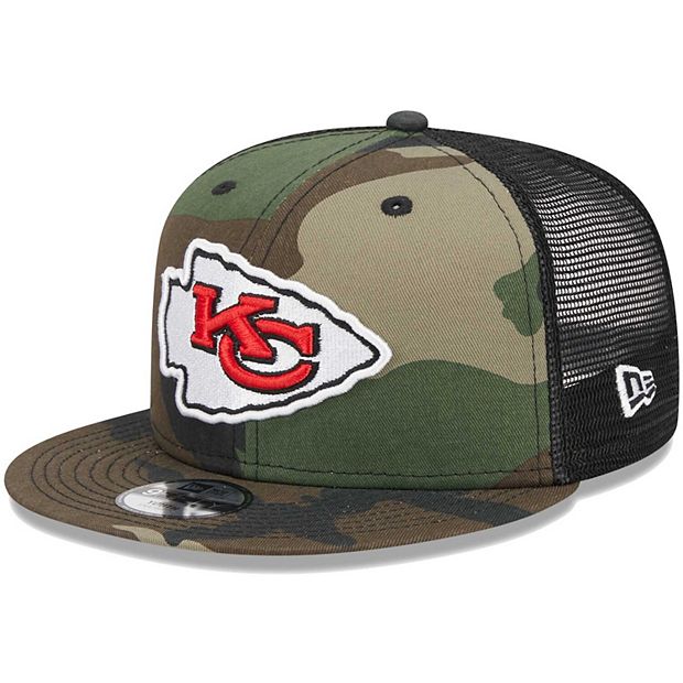 Youth New Era Camo Kansas City Chiefs Main Trucker 9FIFTY Snapback Hat