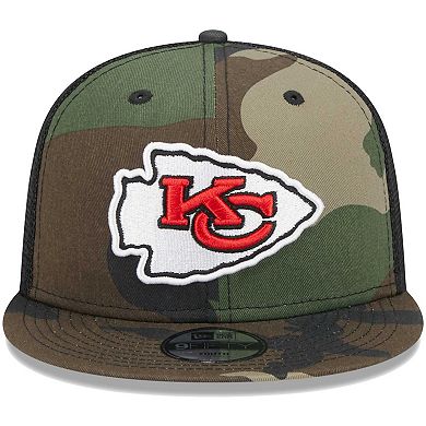 Youth New Era Camo Kansas City Chiefs Main Trucker 9FIFTY Snapback Hat