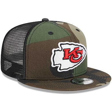 Youth New Era Camo Kansas City Chiefs Main Trucker 9FIFTY Snapback Hat