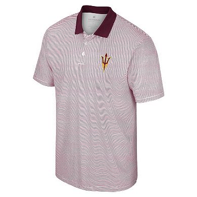 Men's Colosseum White/Maroon Arizona State Sun Devils Print Stripe Polo