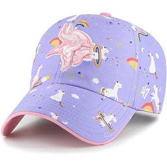 Girls Preschool '47 Lavender Minnesota Vikings Unicorn Clean Up Adjustable Hat